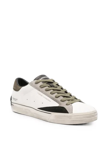 Δερμάτινα sneakers Crime London με φθαρμένο εφέ λευκό