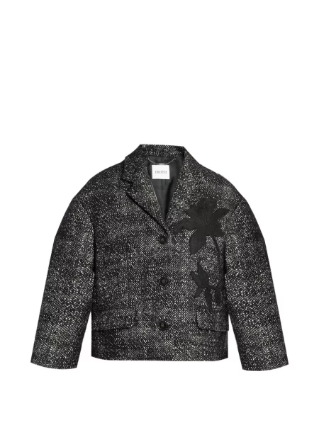 Decupat geacă Erdem cu model floral negru