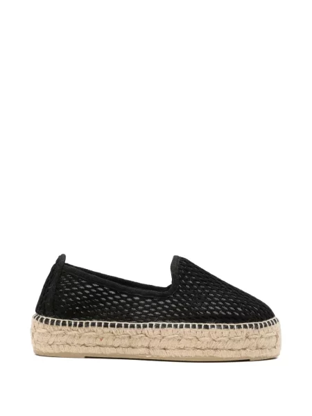 Espadrile Manebi tricotate cu platformă negru