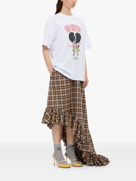 Rochie Msgm în carouri cu volane maro