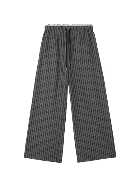 Pantaloni Tout A Coup cu dungi cu cordon gri