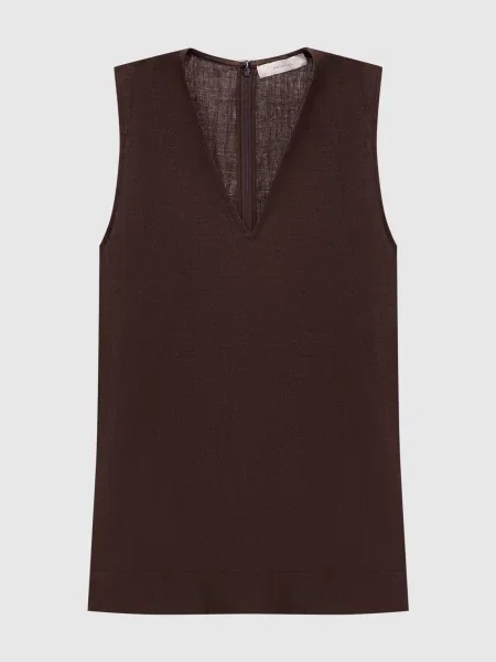 Топ Marteret з льону Faithfull коричневий