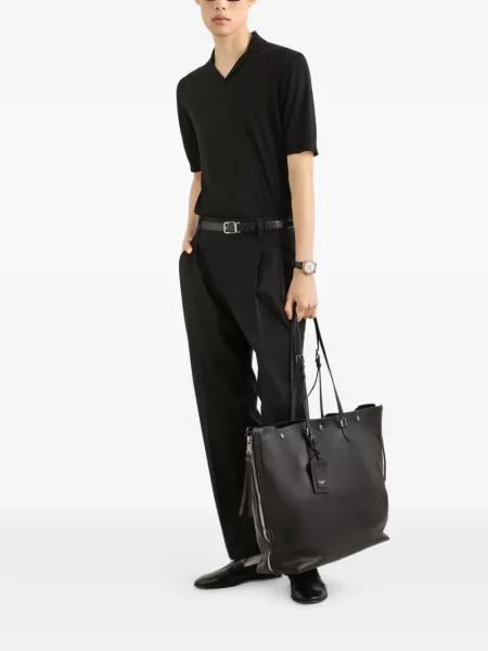 Μεταξωτό polo Dolce & Gabbana μαύρο
