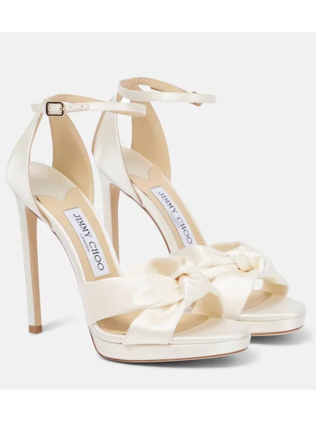Sandale Jimmy Choo din satin alb