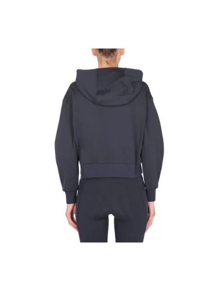 Bluza z kapturem Stella Mccartney z nadrukiem o skróconej długości niebieska