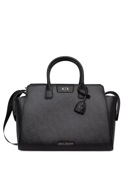 Geantă shopper Armani Exchange cu autograf negru