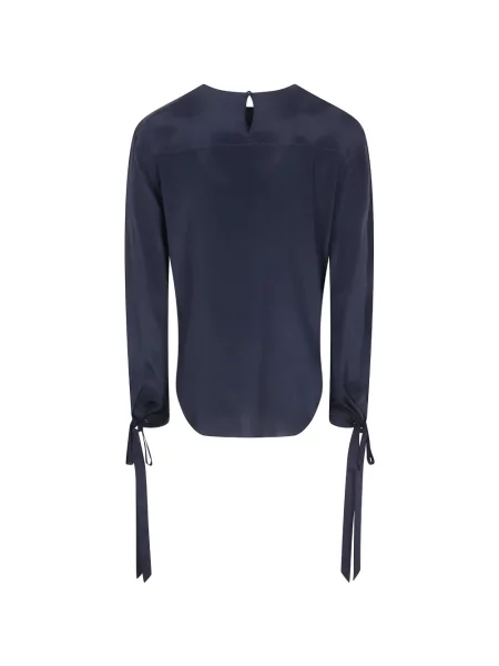 Bluză Alberta Ferretti din satin cu legături negru