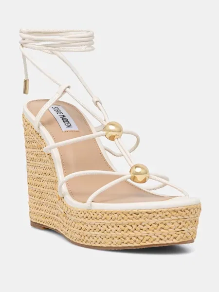 Steve Madden sandály na klínku Tulym béžové