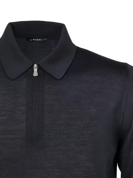 Tricou polo Barba tricotate gri
