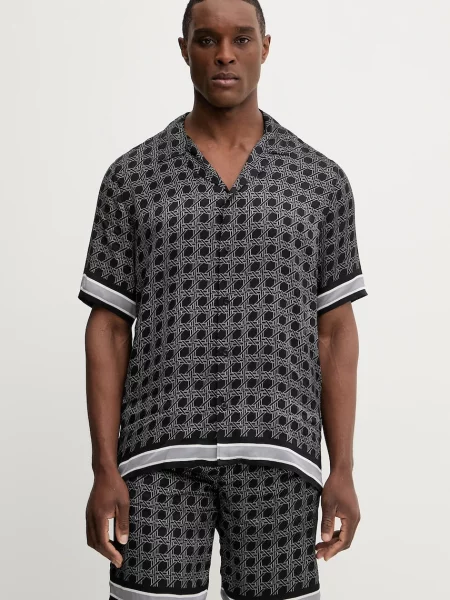 Karl Lagerfeld cămașă relaxed negru