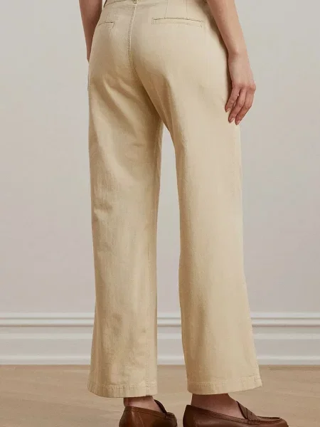 Брюки Lauren Ralph Lauren с высокой посадкой бежевые