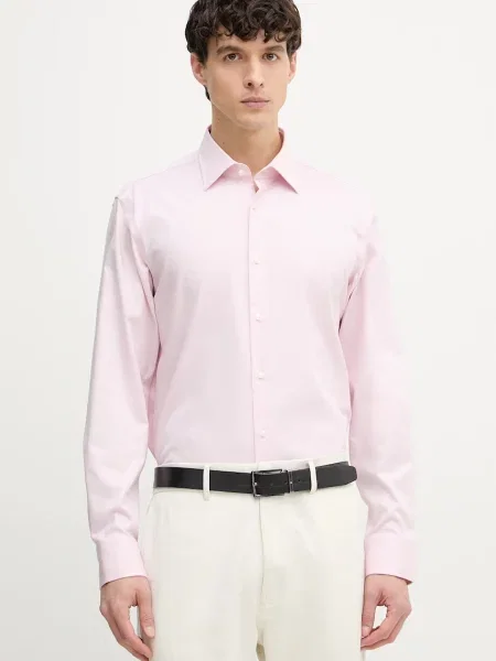 BOSS srajca z elastanom JOE roza