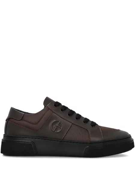 Sneakerși Giorgio Armani din piele maro