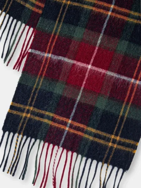 Шерстяной шарф Barbour серый