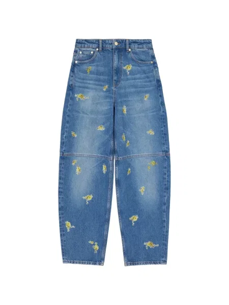 Blugi Ganni cu model floral albastru