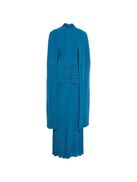 Rochie maxi Chats By C.dam drapată albastru