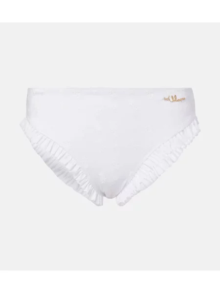 Bikini Chloé cu broderie alb