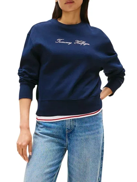 Tommy Hilfiger bluza granatowy z aplikacją niebieska