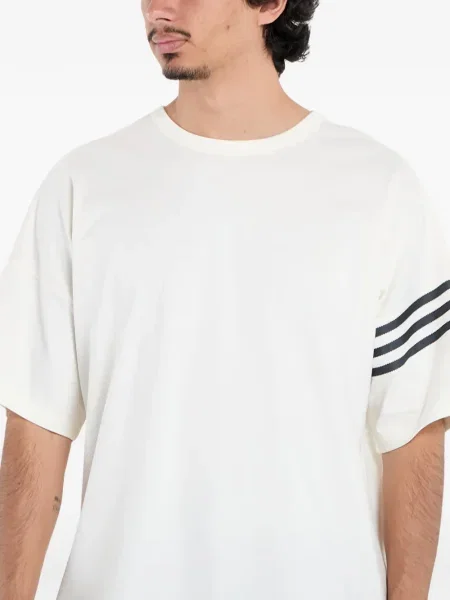 Tricou Adidas cu dungi cu broderie alergare gri