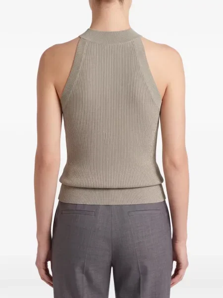 Top Brunello Cucinelli cu gât halter verde