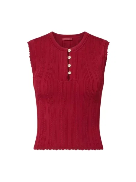 Dzianinowy top Guess czerwony