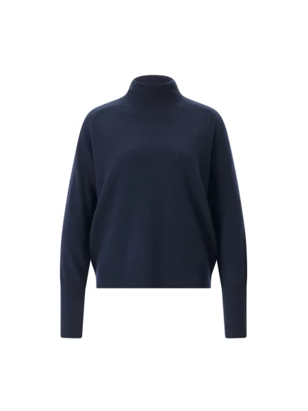 Lniany sweter z golfem Sminfinity niebieski