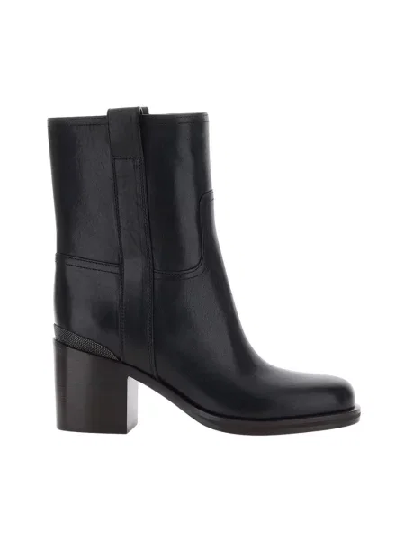 Buty do kostki Brunello Cucinelli skórzane czarne
