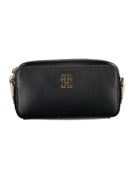 Lniany torebka Tommy Hilfiger czarny