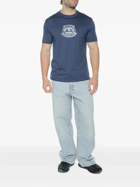 Tricou Armani Exchange cu imagine albastru
