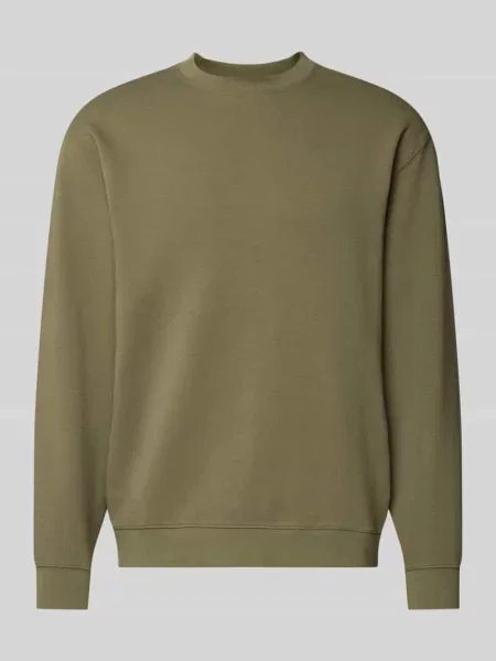 Sweter o kroju slim fit z czystej bawełny TOM' Selected Homme oliwkowy