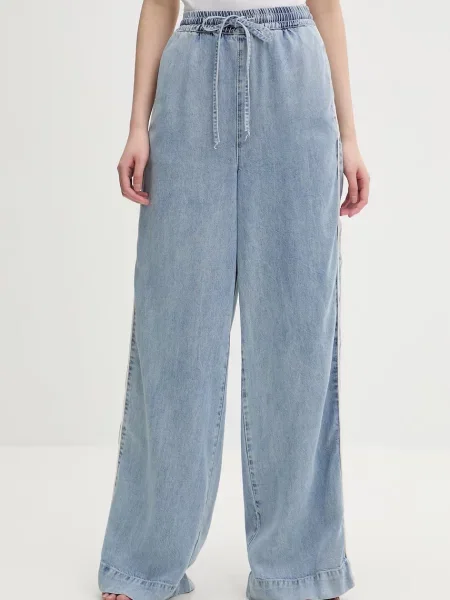 Gestuz pantaloni pentru femei cu lyocell albastru