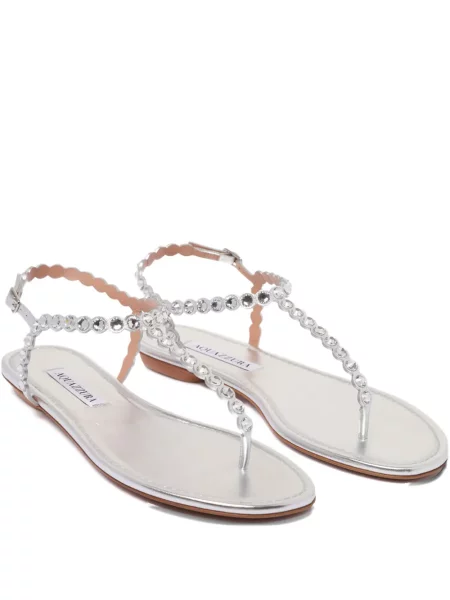 Sandale Aquazzura de cristal argintiu