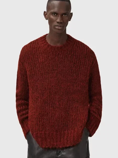 AllSaints pulover din amestec de lână MYLES portocaliu