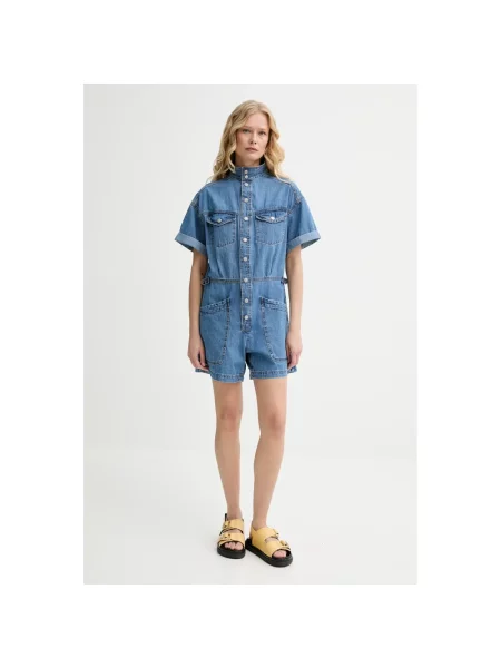 Krótki krótki kombinezon Levi's z krótkim rękawem niebieski