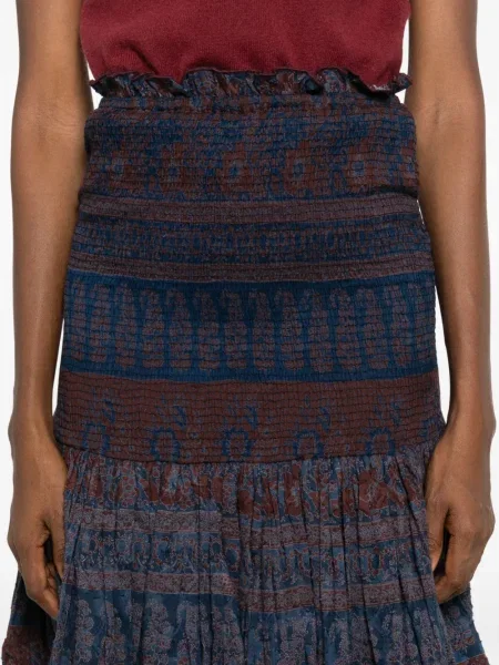 Fustă midi Antik Batik până la genunchi maro