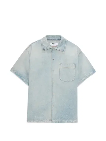 Krátká košile Msgm s kapsami na rukávech modrá