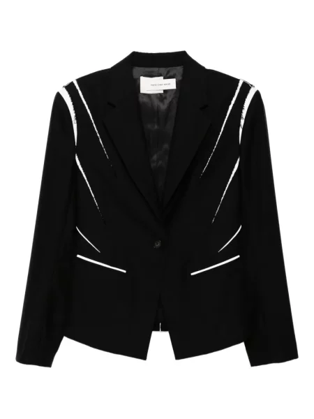 Sacou Feng Chen Wang de lână negru