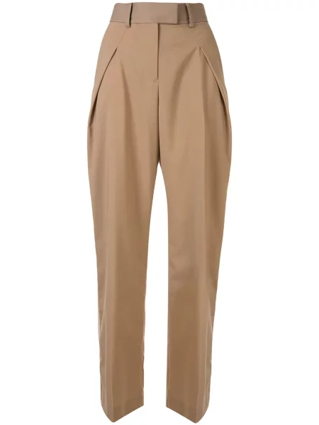 Pantaloni Sacai cu dungi maro