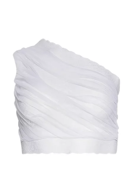 Bluzka Di Petsa koronkowa o krotszym kroju biała