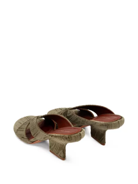 Papuci tip mules Dries Van Noten de catifea verde