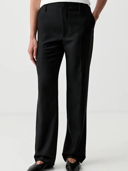 Kenzo pantaloni pentru femei din lână negru