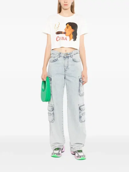 Decupat tricou Melt cu imagine alb