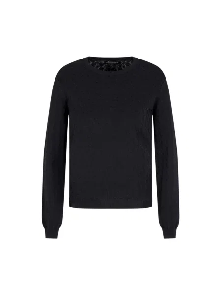 Dzianinowy sweter Armani Exchange z nadrukiem czarny