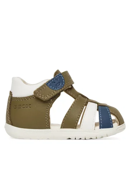 Otroški usnjeni sandali Geox zelena