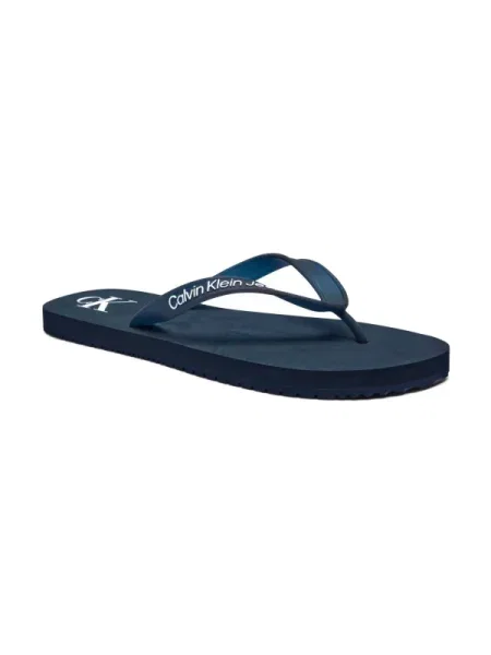 Férfi Calvin Klein Strandszandál átlátszó Tpu tengerészkék/világos fehér flip flopok. Méret: 44 EU kék