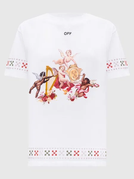 Футболка Off-white с вышивкой белая