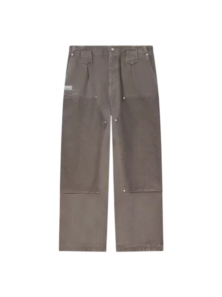 Kenzo spodnie Double Knee Pant proste brązowy