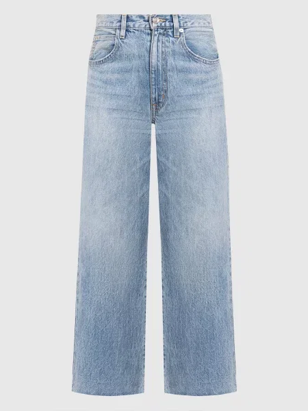 Джинси з ефектом потертості Grace Crop Slvrlake блакитні