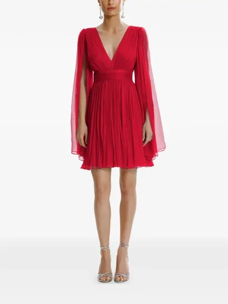 Rochie mini Framboise cu decolteu în V de costum roșu