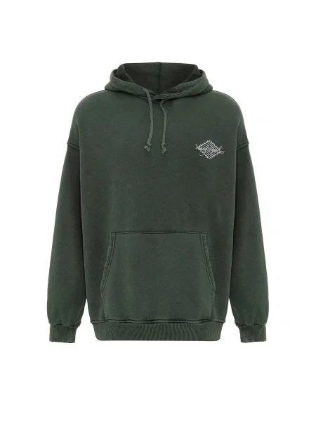 VAMOS CLO Mikina světle šedá / jedle černá